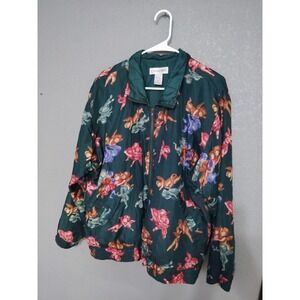 Vintage 80s Chaver Angel 100% Silk Jacket full Zip Women's M